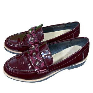 KATE SPADE Leather Karisa Loafer Shoes Burgundy Size 7.5 EUC